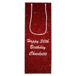 Personalized Happy Birthday Bag - Wine, Glossy
