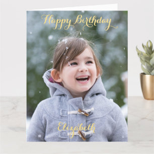 Personalized Happy Birthday Big Large Photo Custom Card