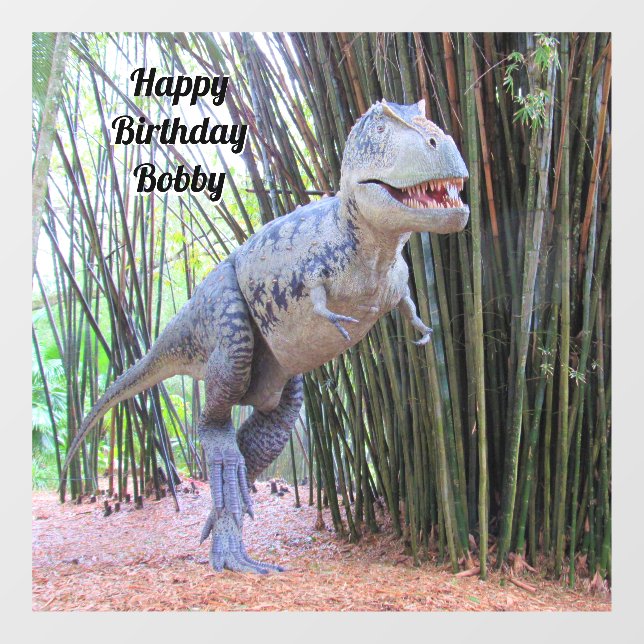 Personalized Happy Birthday Dinosaur Window Cling (Sheet)