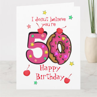 Personalized Happy Birthday Doughnut Decades Card