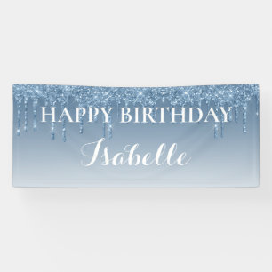 Personalized Happy Birthday Dripping Glitter Banner