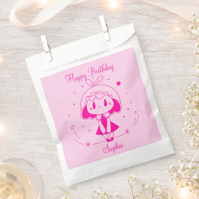 Personalized Happy Birthday  Favour Bag (Clipped)