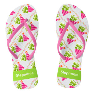 Personalized Happy Birthday Flip Flops