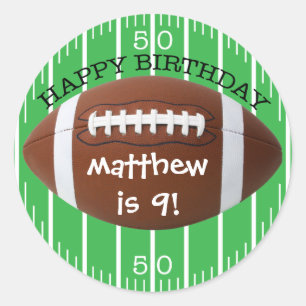 Personalized Happy Birthday Football Sticker