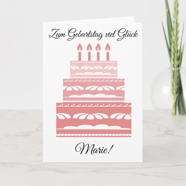 Personalized Happy Birthday German Greeting Card (Front)