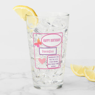 Personalized Happy Birthday Glass Cup