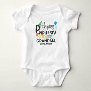 Personalized Happy Birthday Grandma Baby Bodysuit