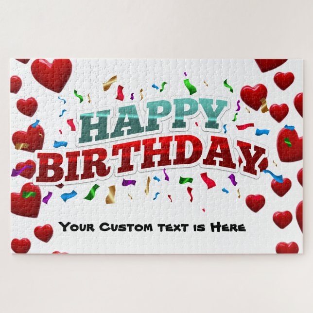 Personalized Happy Birthday Jigsaw Puzzle (Horizontal)