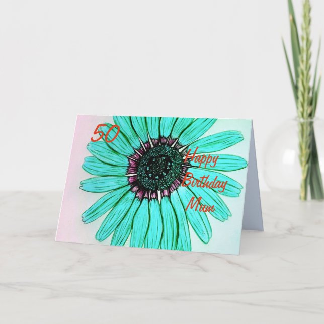Personalized Happy Birthday Mum card (Front)
