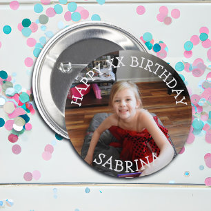 Personalized Happy Birthday Name and Age 2 Inch Round Button