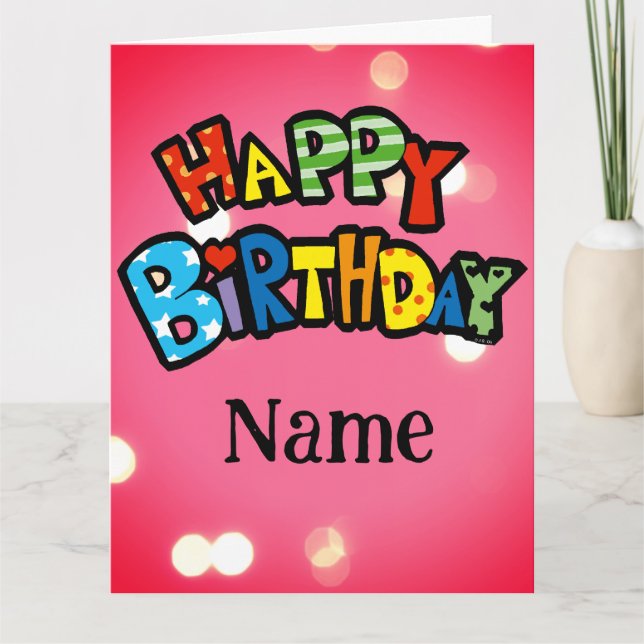 Personalized Happy Birthday Name Card (Front)
