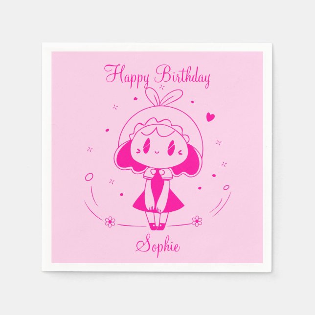 Personalized Happy Birthday  Napkin (Front)