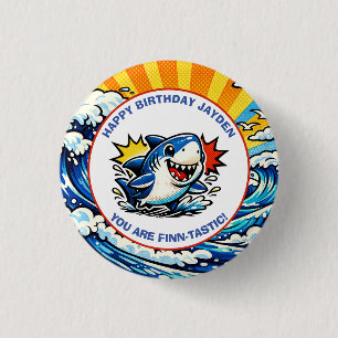 Personalized Happy Birthday Nautical Pop Art 1 Inch Round Button