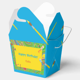 Personalized Happy Birthday Paintbrush Design Favor Box