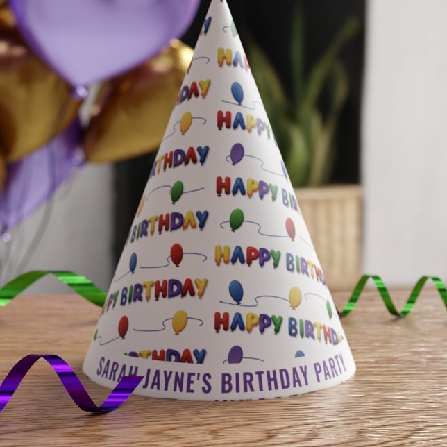 Personalized Happy Birthday Paper Party Hats (Creator Uploaded)