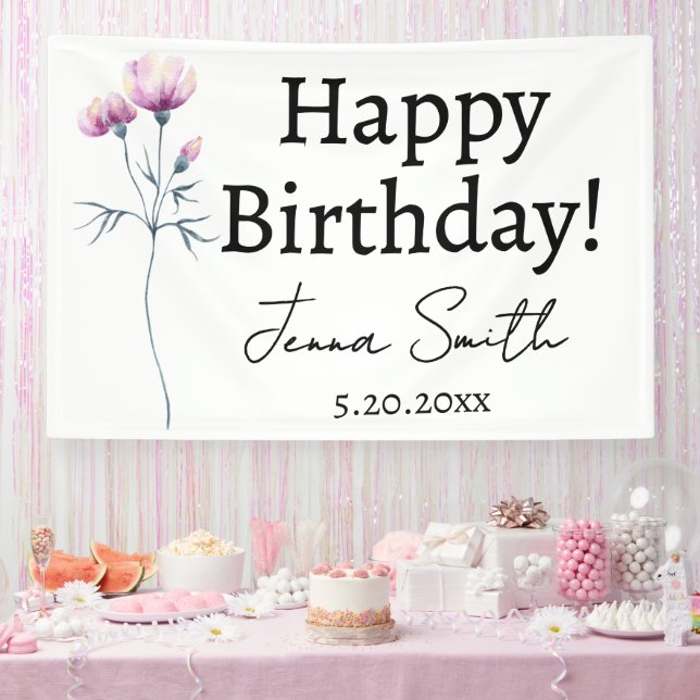 Personalized Happy Birthday Party Banner for Women (Party)