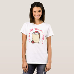 Personalized Happy Birthday Party Strawberry Cake T-Shirt
