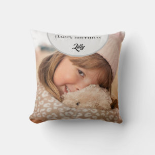 Personalized Happy birthday photo card Throw Pillow