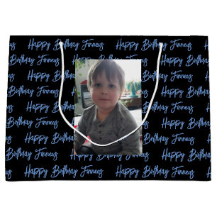 Personalized Happy Birthday Photo  Large Gift Bag