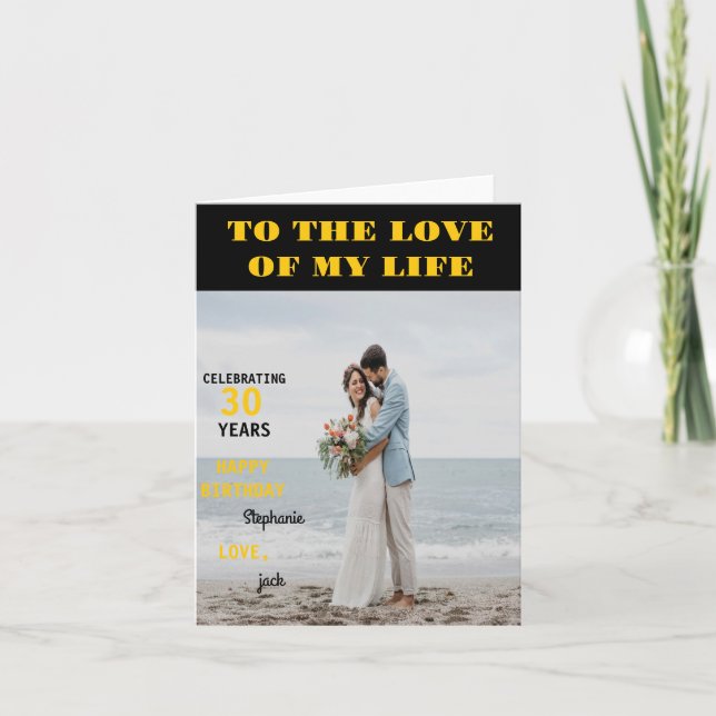 Personalized Happy Birthday Photo Love wife Card (Front)