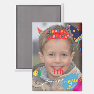 Personalized Happy Birthday Photo Rectangle Magnet