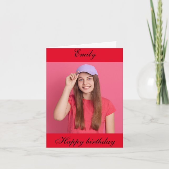 Personalized Happy Birthday Photo wife quotes  Card (Front)