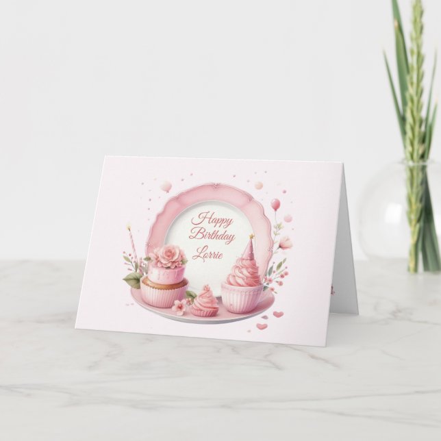 Personalized Happy Birthday Plate Card (Front)