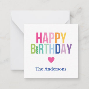 Personalized Happy Birthday Rainbow Enclosure Card
