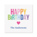 Personalized Happy Birthday Rainbow Enclosure Card