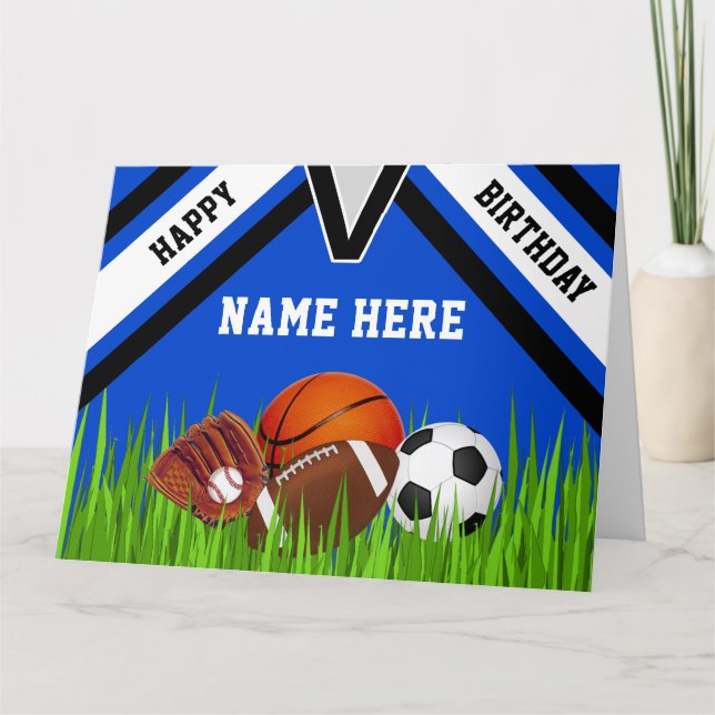 Personalized Happy Birthday, Sports Birthday Cards (Front)
