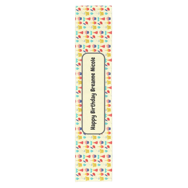 Personalized Happy Birthday Table Runner (Front)