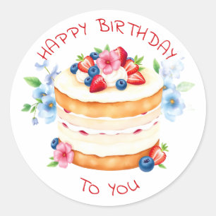 Personalized Happy Birthday To You Classic Round Sticker