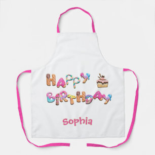 Personalized Happy Birthday Treats Colourful  Apron