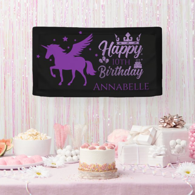 Personalized "Happy Birthday" Unicorn Banner (Party)