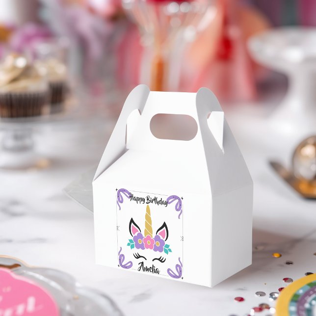 Personalized Happy Birthday Unicorn Favour Box (Creator Uploaded)