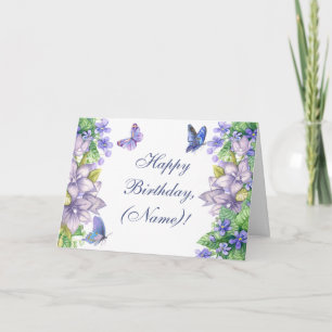 Personalized Happy Birthday Vintage Floral  Card