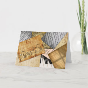 Personalized Happy Birthday Vintage Piano Music Card