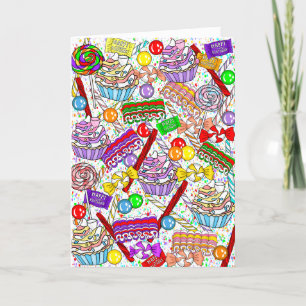 Personalized Happy Birthday   Whimsical Candy Card