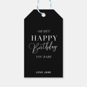 Personalized "Happy Birthday, You Babe" gift tag
