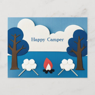 Personalized Happy Camper Campfire Smores Camping Postcard
