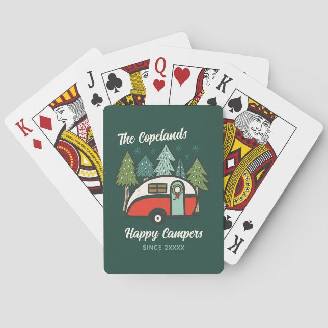 Personalized Happy Camper Playing Cards (Back)
