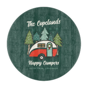 Personalized Happy Campers Christmas Cutting Board