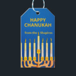 Personalized Happy Chanukah Menorah Gift Tags<br><div class="desc">Personalized Happy Chanukah Menorah Gift Tags.

Change Name before ordering. Can also personalize message on back.</div>