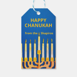 Personalized Happy Chanukah Menorah Gift Tags