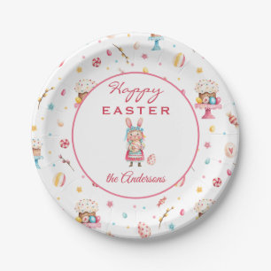 Personalized Happy Easter 9" Round Paper Plates