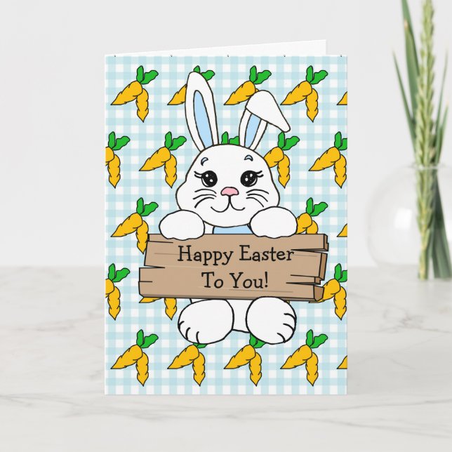 Personalized Happy Easter and Deviled Eggs Recipe Card (Front)