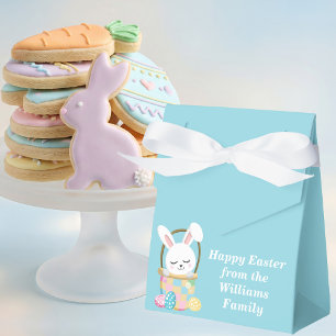 Personalized Happy Easter Bunny Baby Blue Party Favor Box