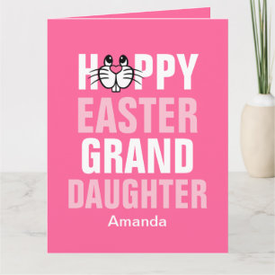 Personalized Happy Easter Bunny Granddaughter Card