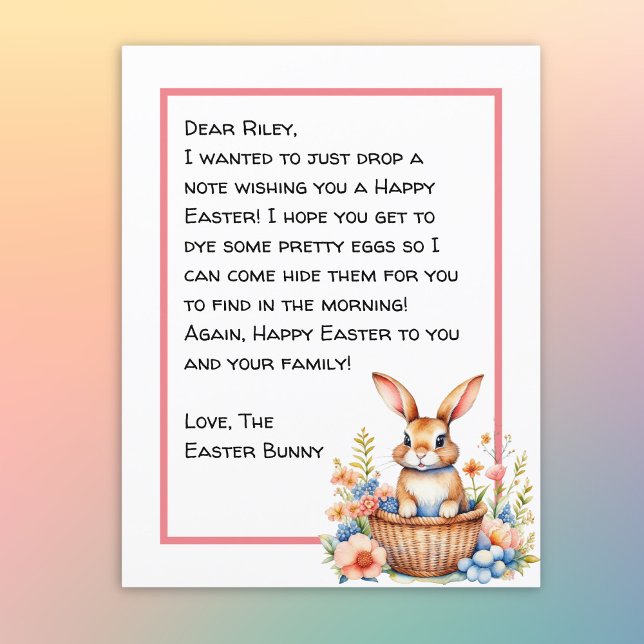 Personalized Happy Easter Bunny Letter   (Creator Uploaded)