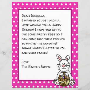 Personalized Happy Easter Bunny Letter   